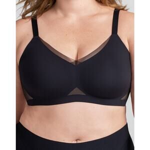 Honeylove CrossOver Runway Black Mesh Wireless Bra Size 1X